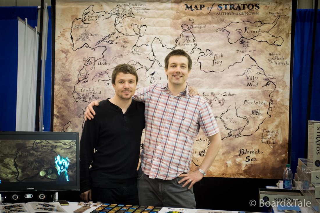 Eddie and Jacob in the Stratos booth at Space City Comic Con.